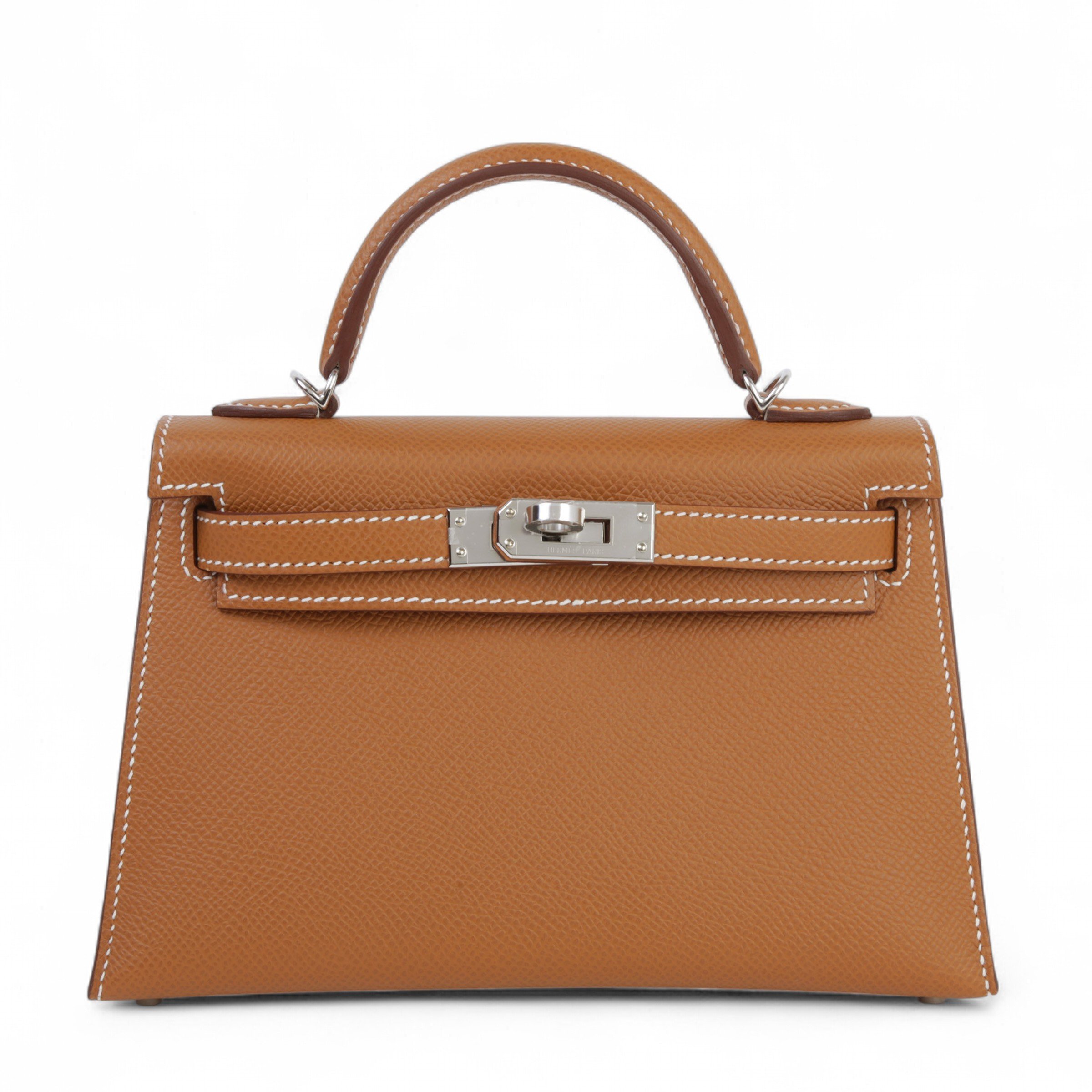 Hermes Unused ( Rank NS ) HERMÈS Mini Kelly II Gold (37) Epsom Palladium hardware W (2024)
