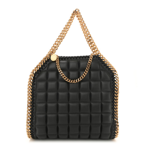 Stella McCartney Vegan Leather Quilted Mini Falabella Tote Black