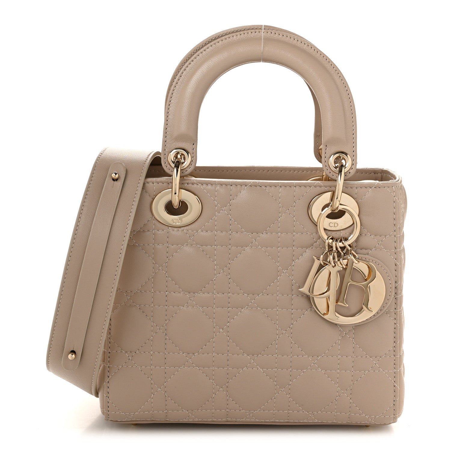 Christian Dior Lambskin Cannage Small My ABCDior Lady Dior Beige