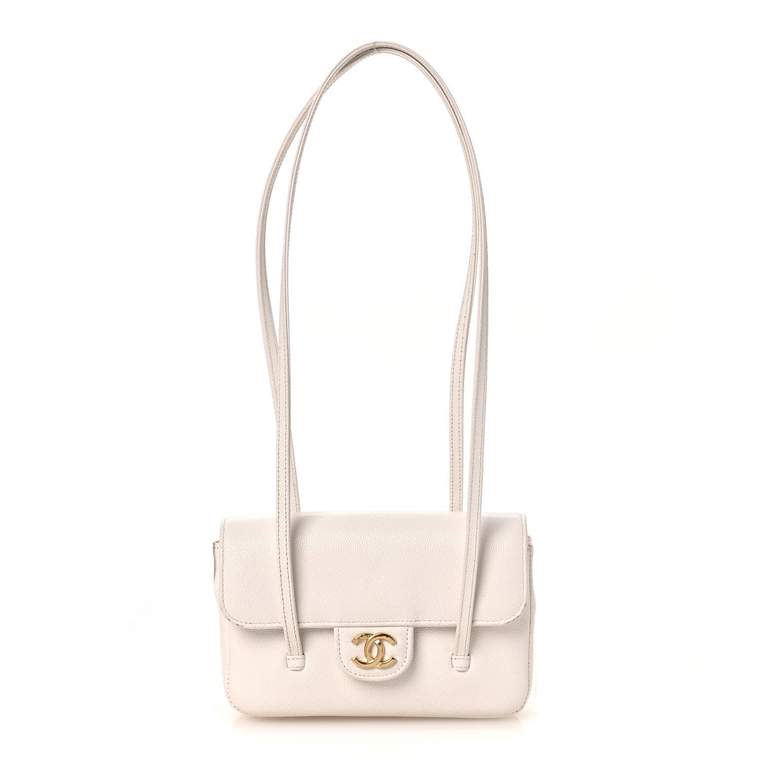 Chanel Shiny Caviar Mini Preppy Coco Shoulder Bag White