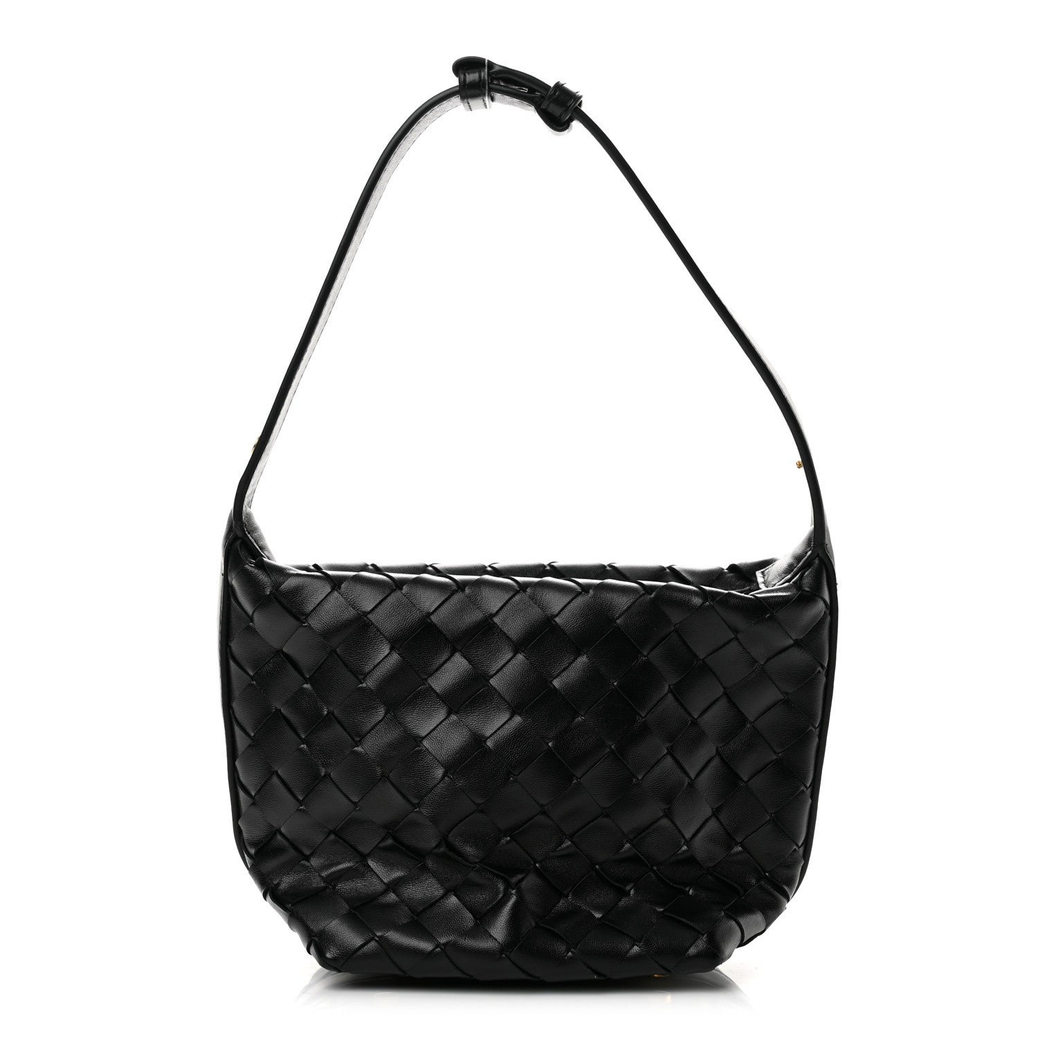 Bottega Veneta Calfskin Nappa Intrecciato Mini Wallace Black