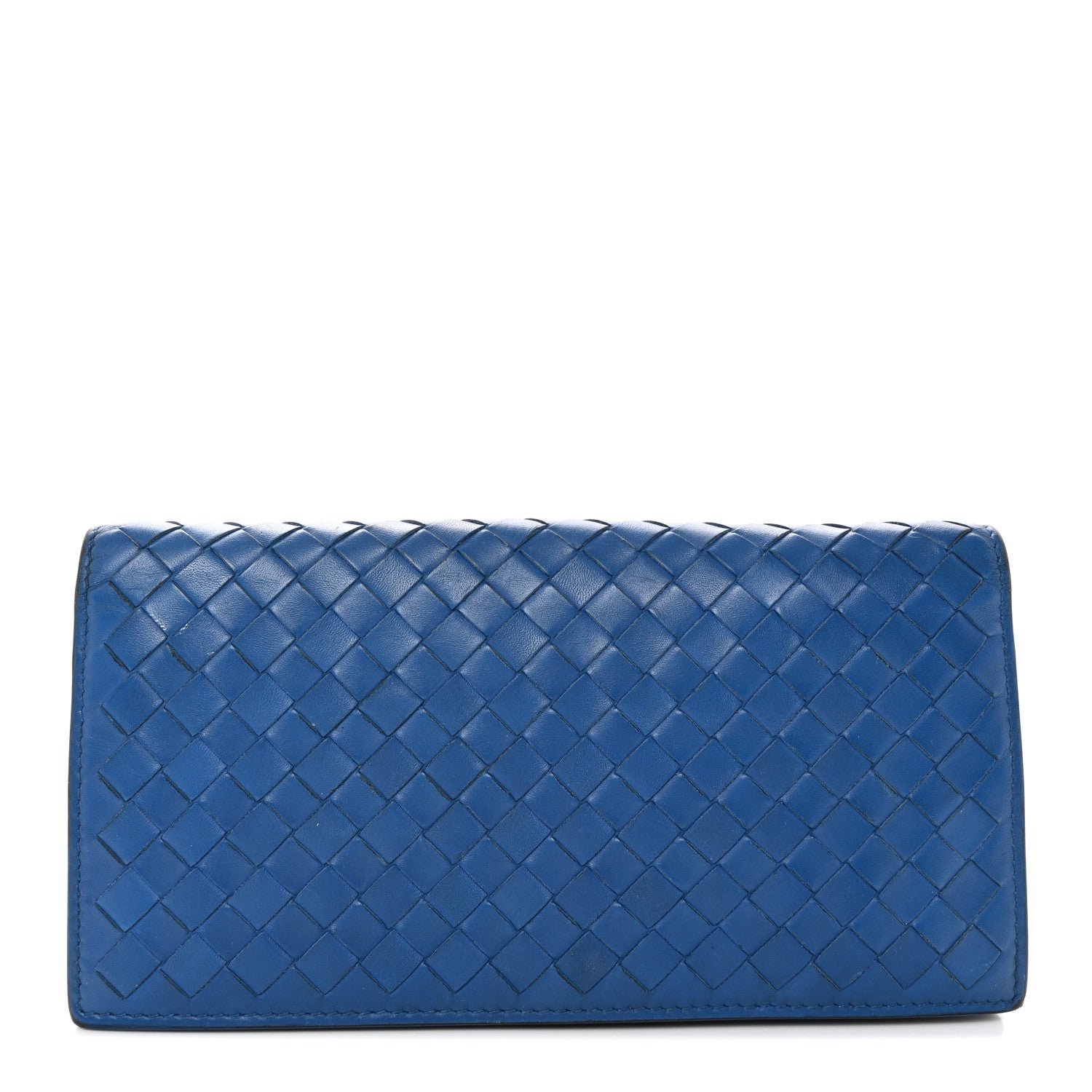 Bottega Veneta Nappa Intrecciato Continental Flap Wallet Bluette