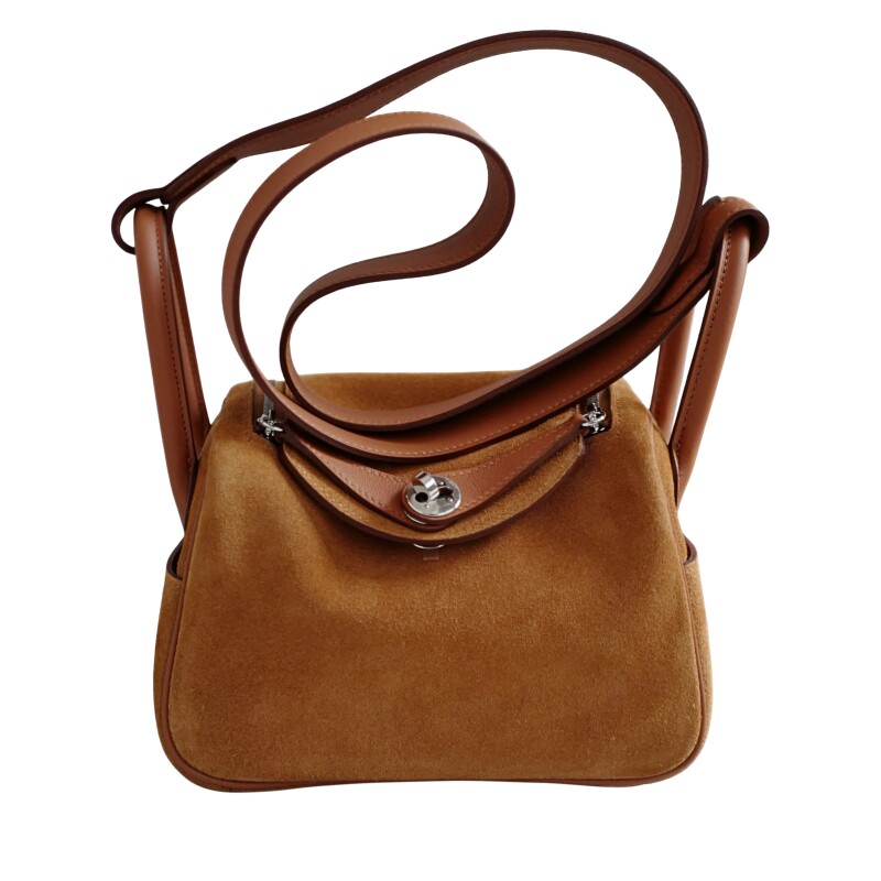Hermes Gold Grizzly Chamois and Swift Mini Lindy 20 Palladium Hardware, 2025