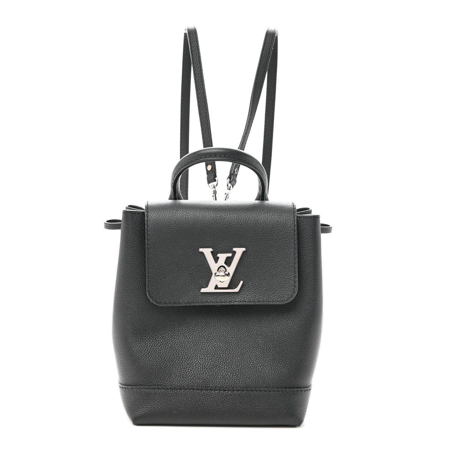 Louis Vuitton Calfskin Lockme Mini Backpack Black