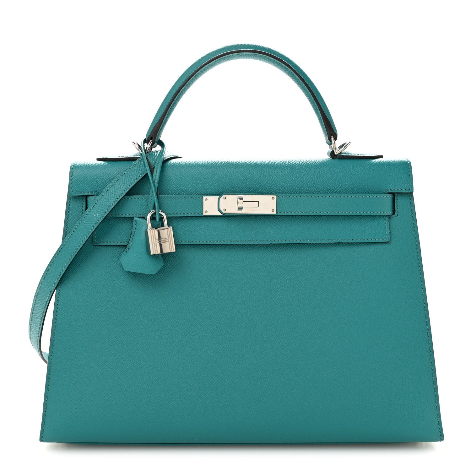 Hermes Epsom Kelly Sellier 32 Bleu Paon