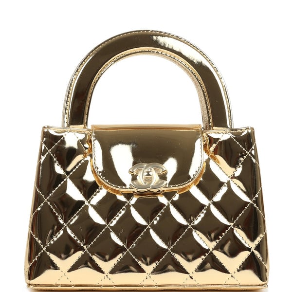 Chanel Small Kelly Shopper Light Gold Metallic Mirror Calfskin Light Gold Hardware