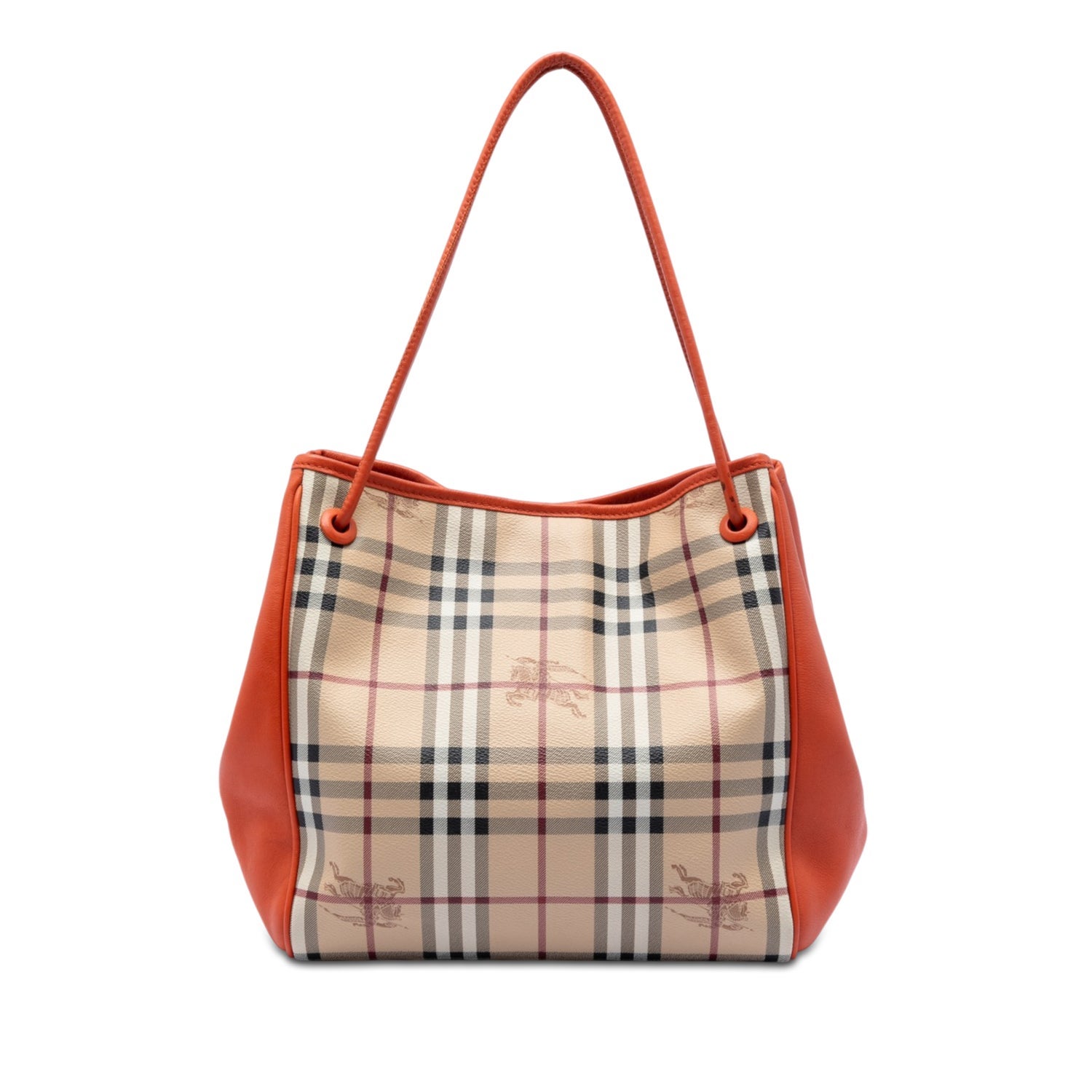 Small Haymarket Check Coated Canvas and Calfskin Canterbury Tote
