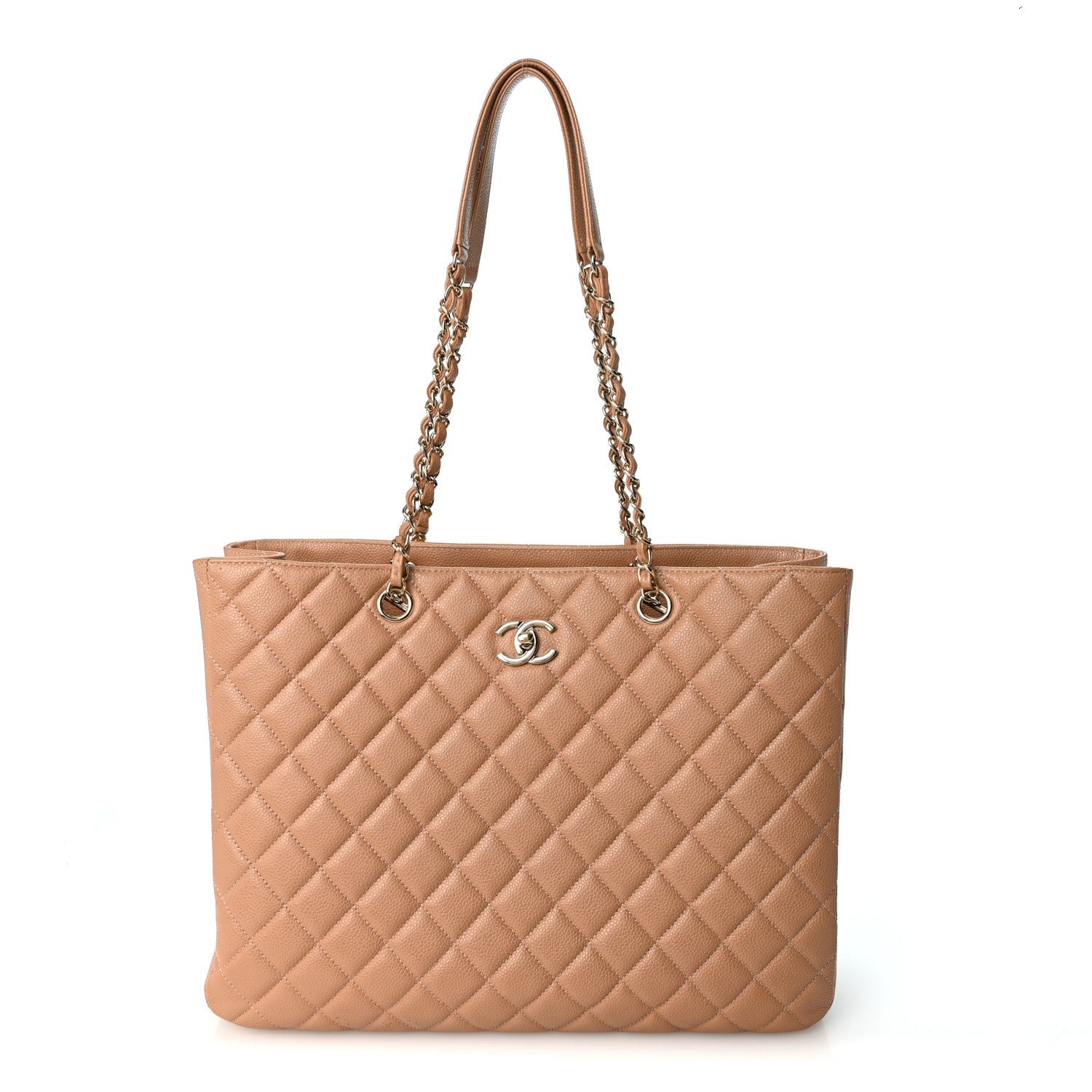 Chanel Caviar Quilted Large Classic Shopping Tote Dark Beige