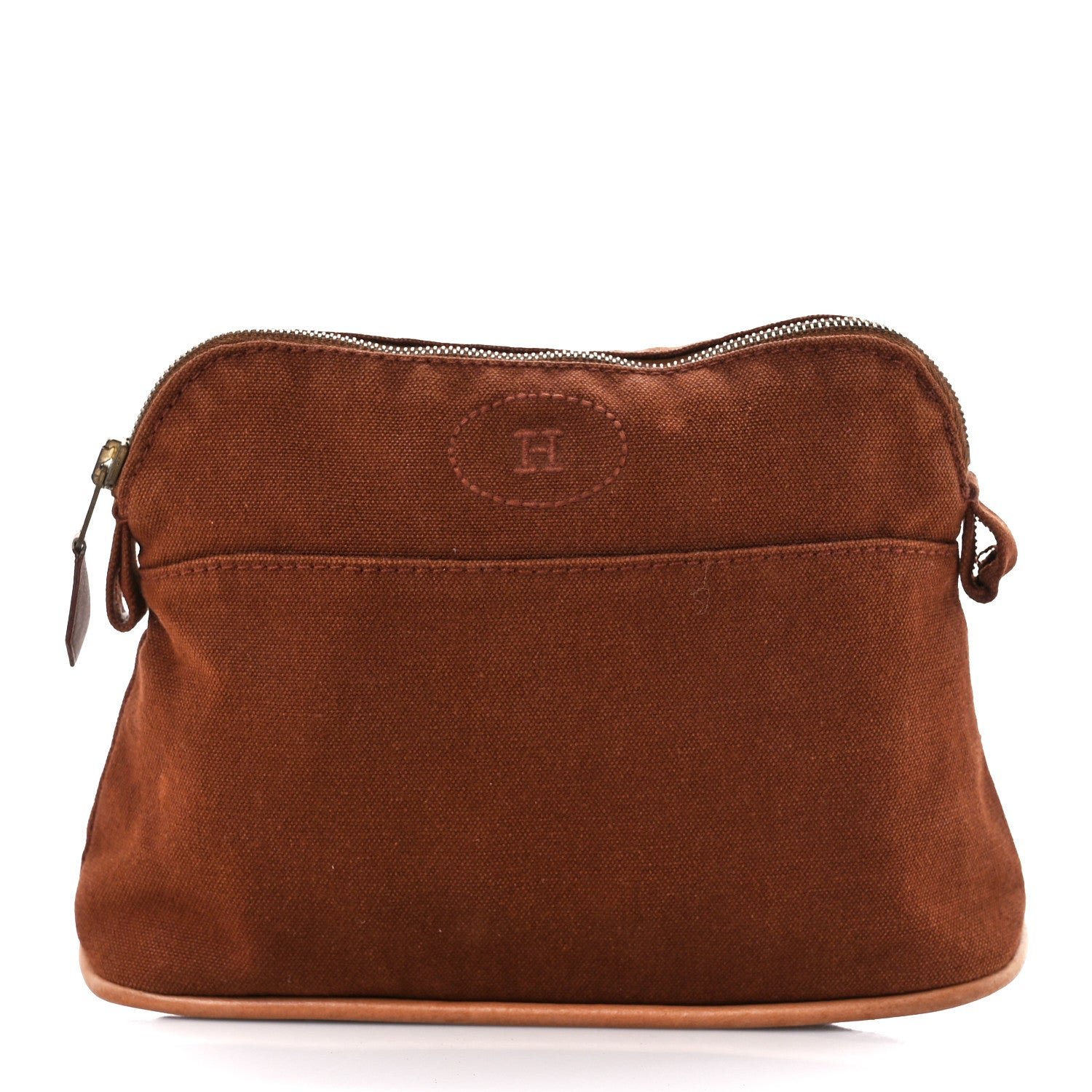 Hermes Cotton Canvas Mini Bolide Travel Cosmetic Pouch