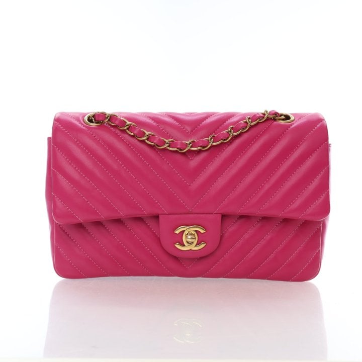Chanel Medium Chevron Lambskin Double Flap Bag