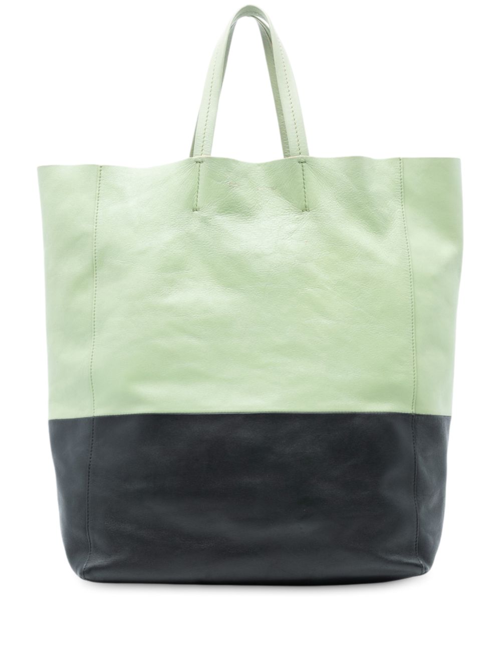 2013 Bicolor Leather Vertical Cabas tote bag
