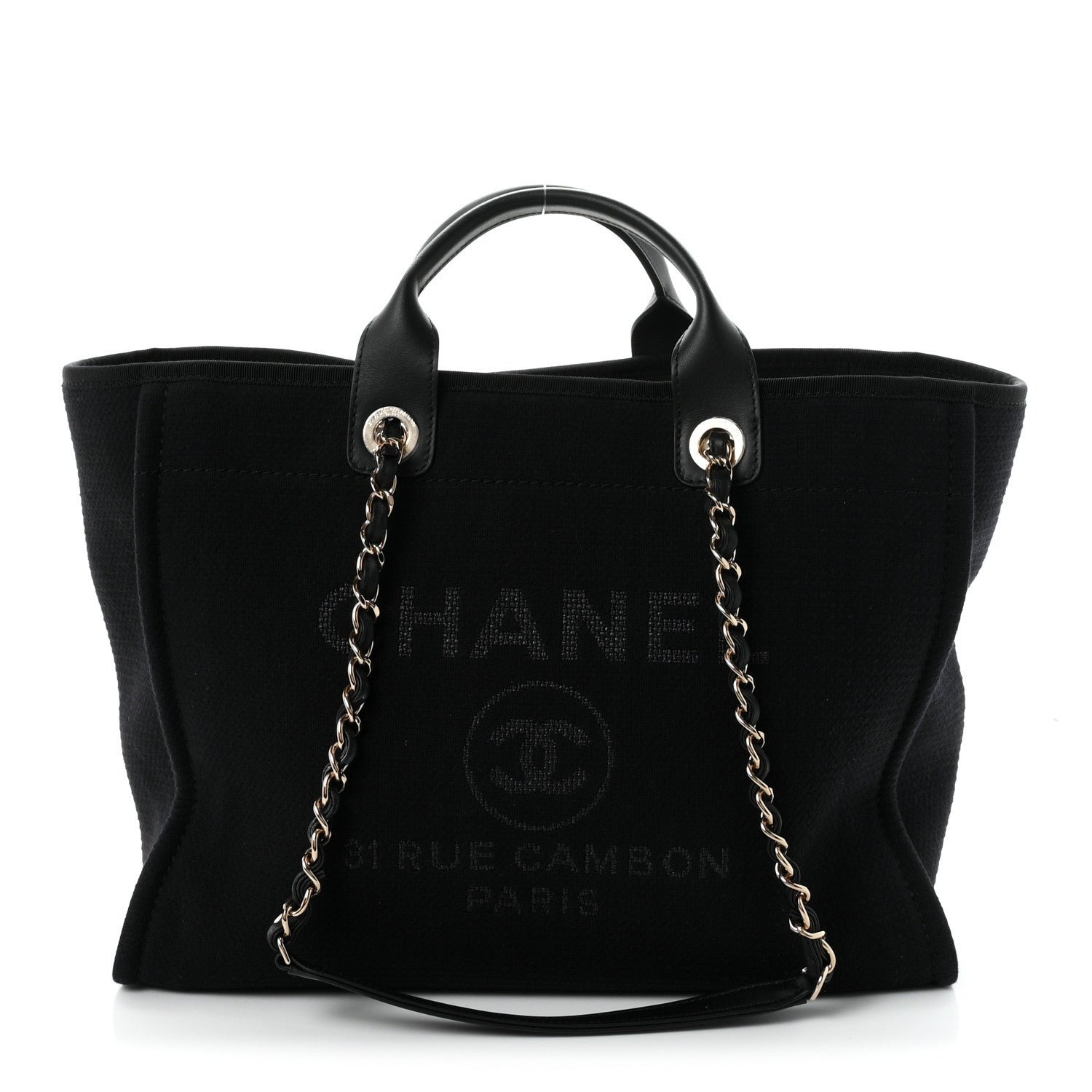 Chanel Mixed Fibers Medium Deauville Tote Black