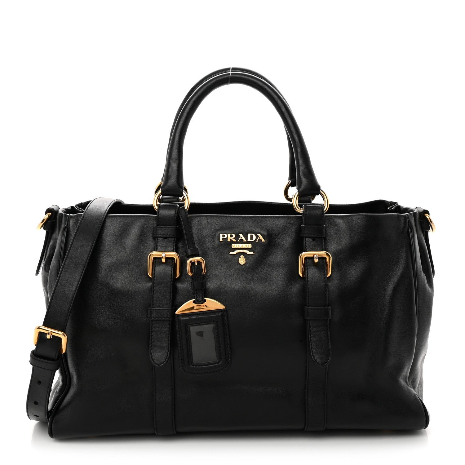 Prada Soft Calfskin Shopping Satchel Black