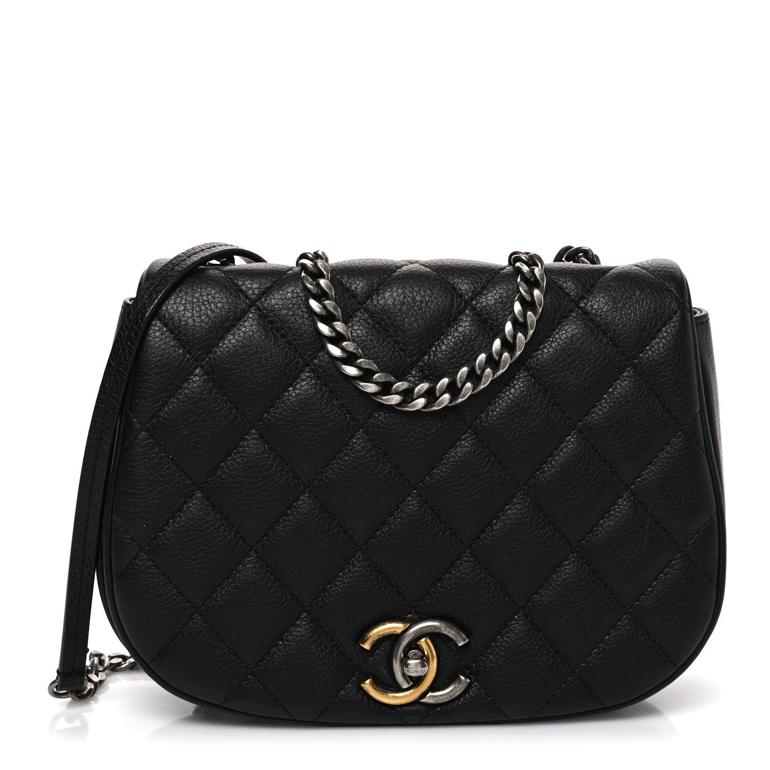 Chanel Calfskin Quilted Casual Pocket Messenger Flap Black
