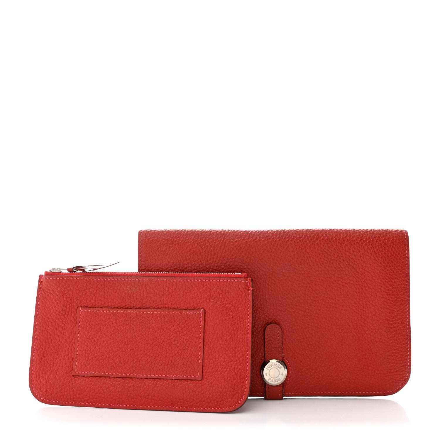 Hermes Togo Dogon Duo Wallet Rouge Casaque
