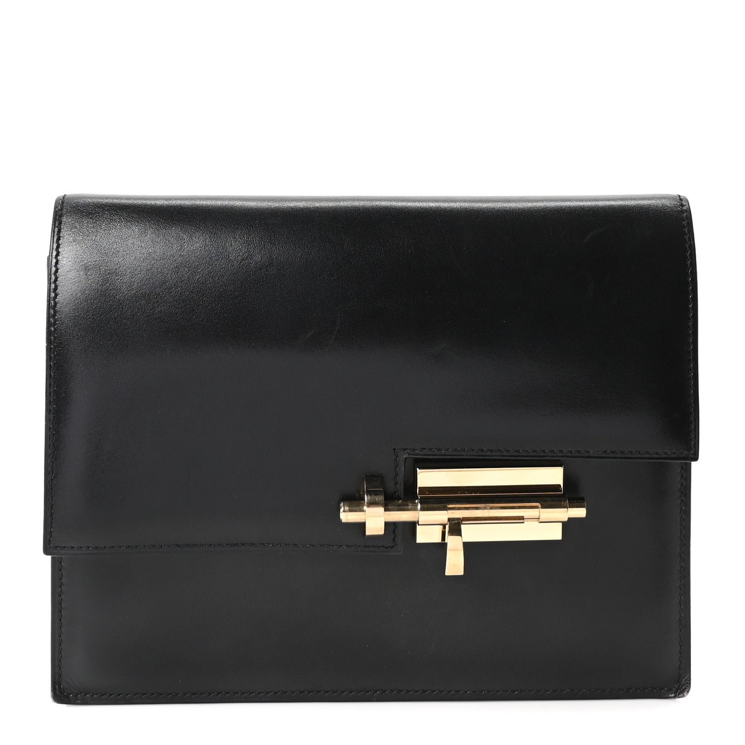 Hermes Box Verrou Clutch Black