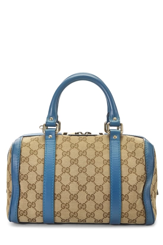 Blue Original GG Canvas Boston Handbag Small