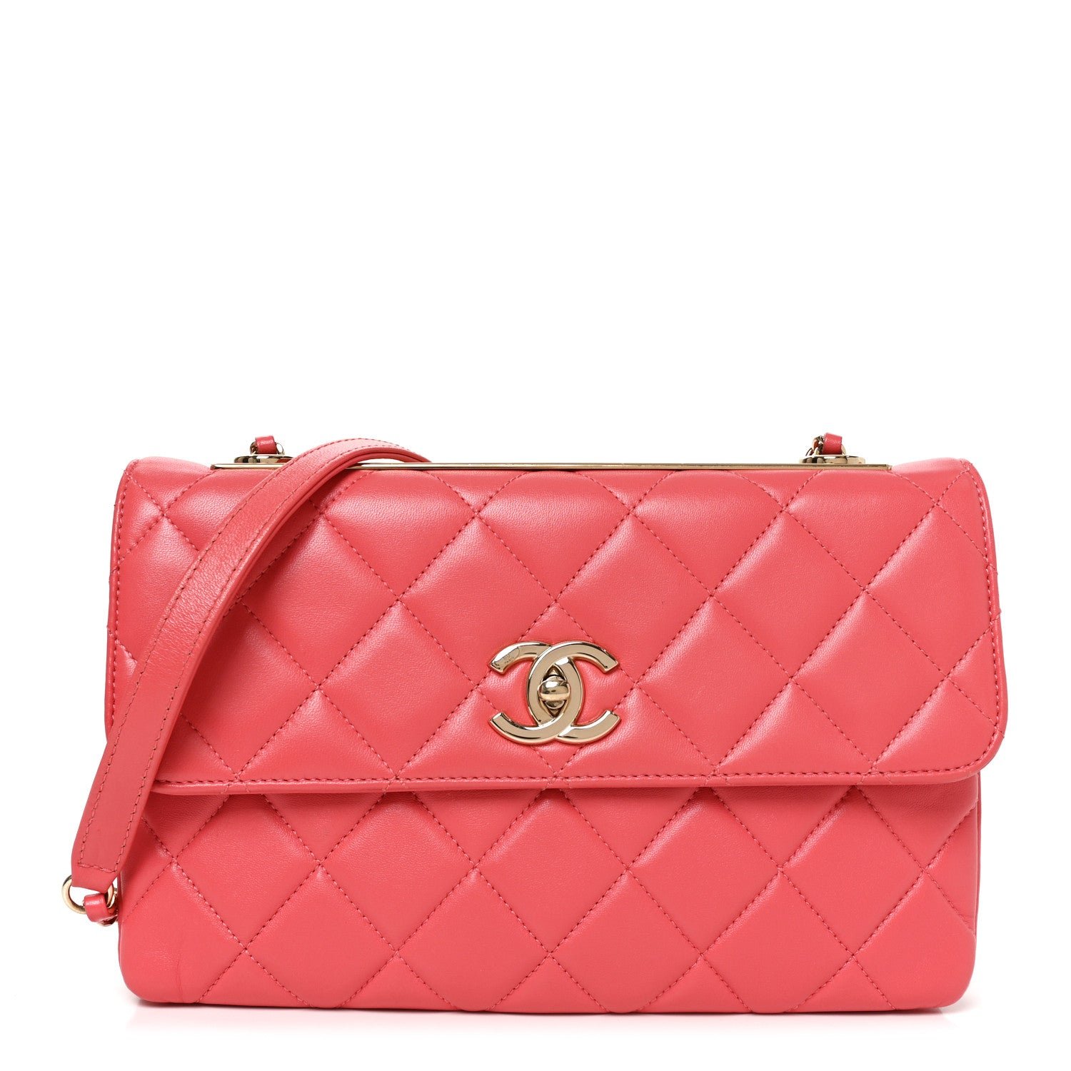 Chanel Lambskin Quilted Medium Trendy CC Flap Coral