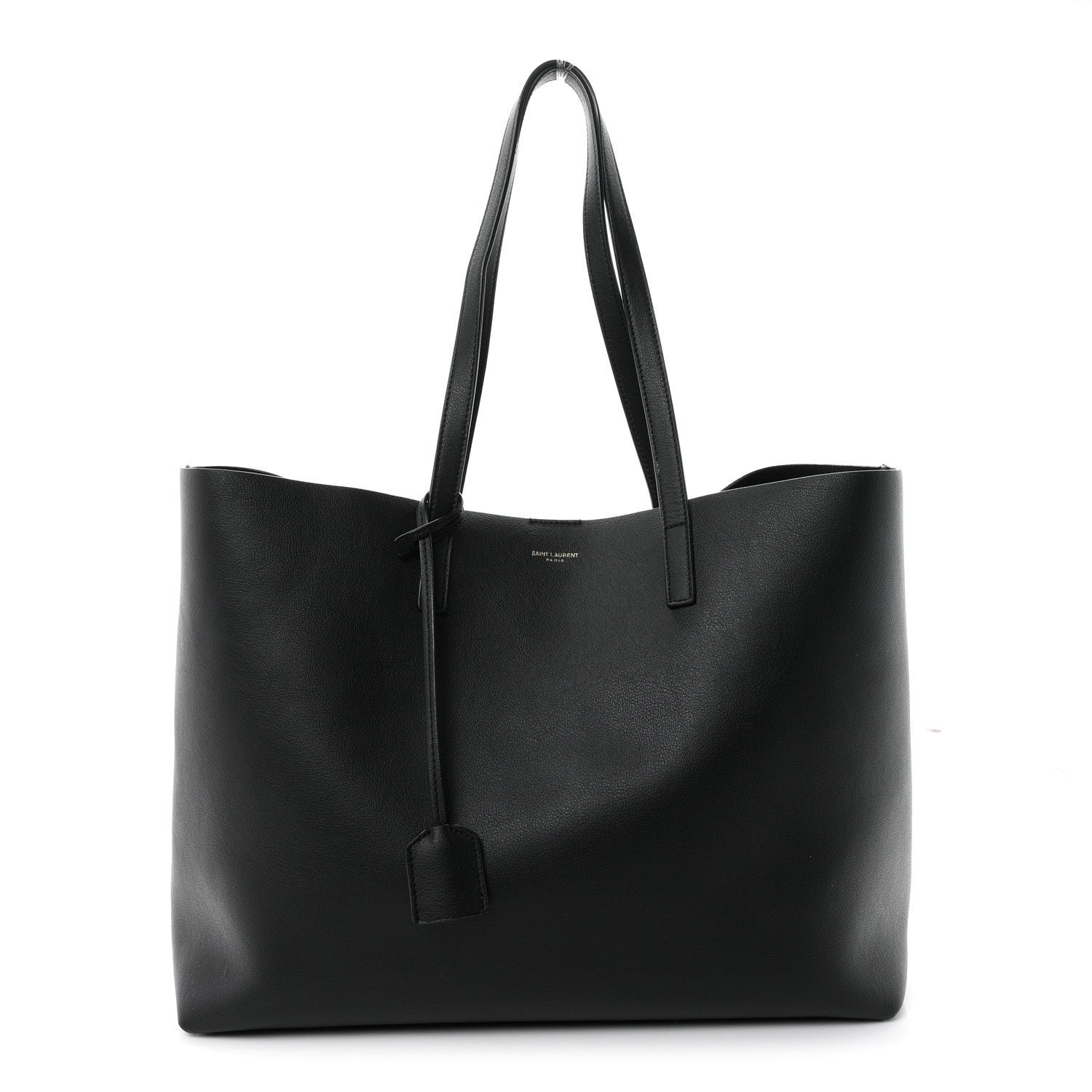 Saint Laurent Calfskin Large Shopping Tote Black