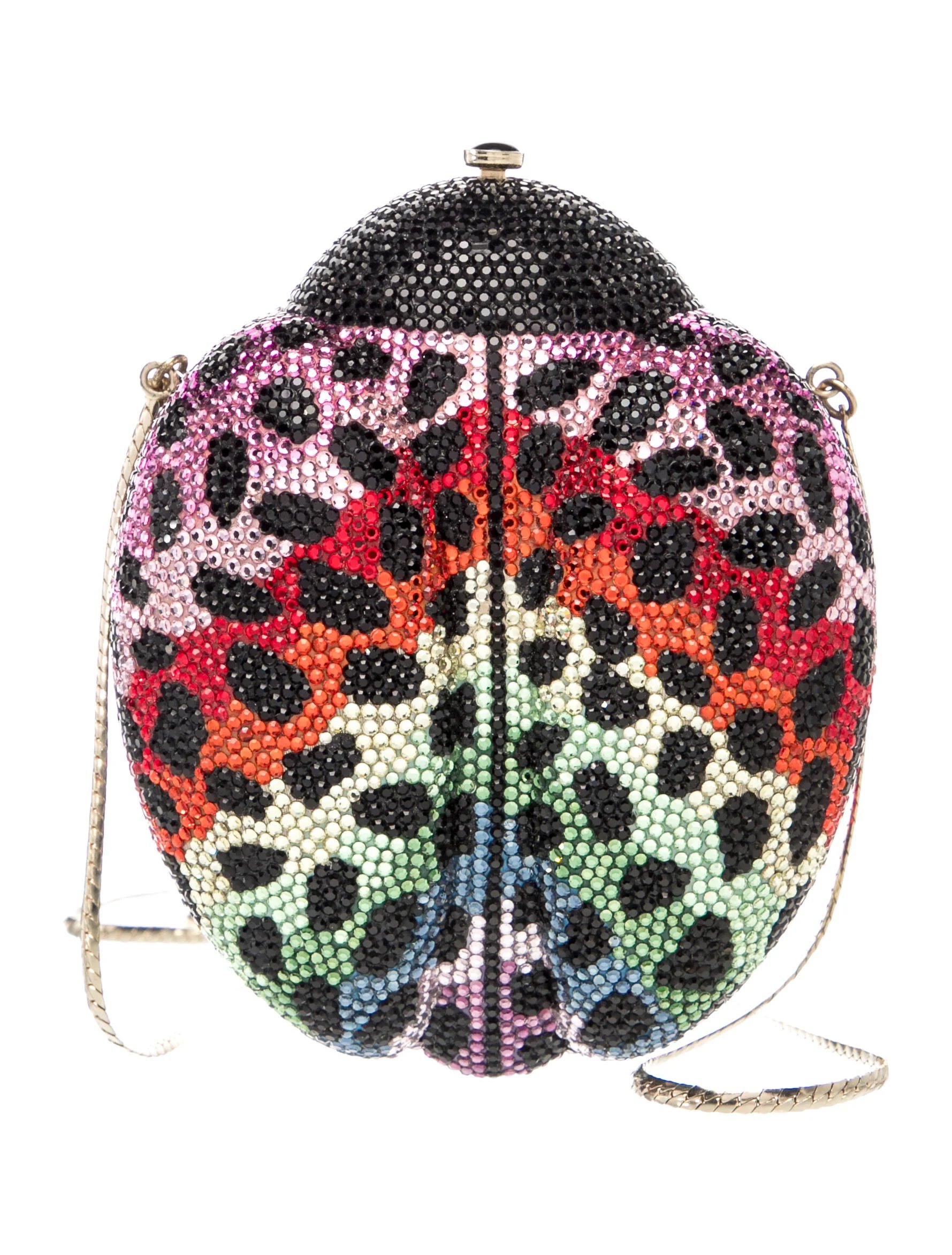 Judith Leiber Crystal Crystal Rainbow Ladybug Minaudière