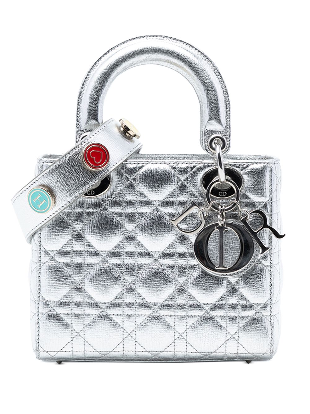 Dior 2017 Small Metallic Grained Calfskin Cannage My ABCDior Lady Dior satchel