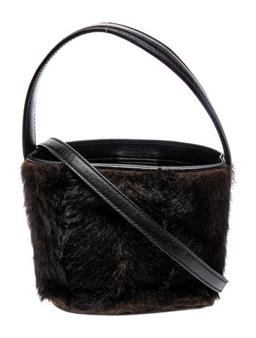 Staud Faux Fur Top Handle Bag