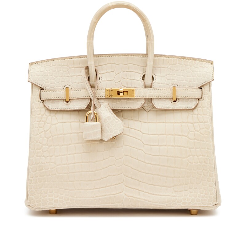Beton Matte Porosus Crocodile Birkin 25 Gold hardware, 2024