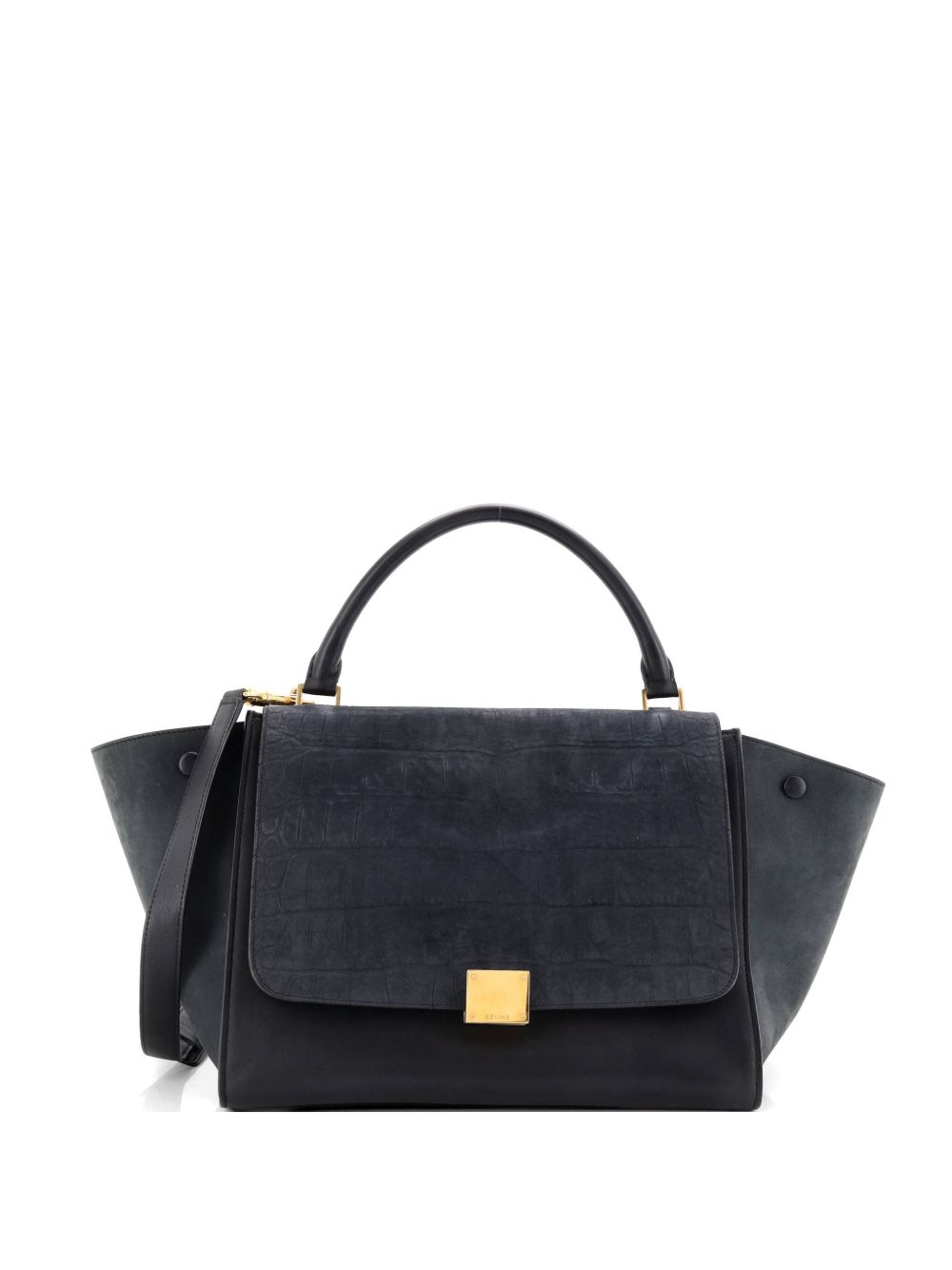 Trapeze Bag Crocodile Embossed Nubuck Medium shoulder bag
