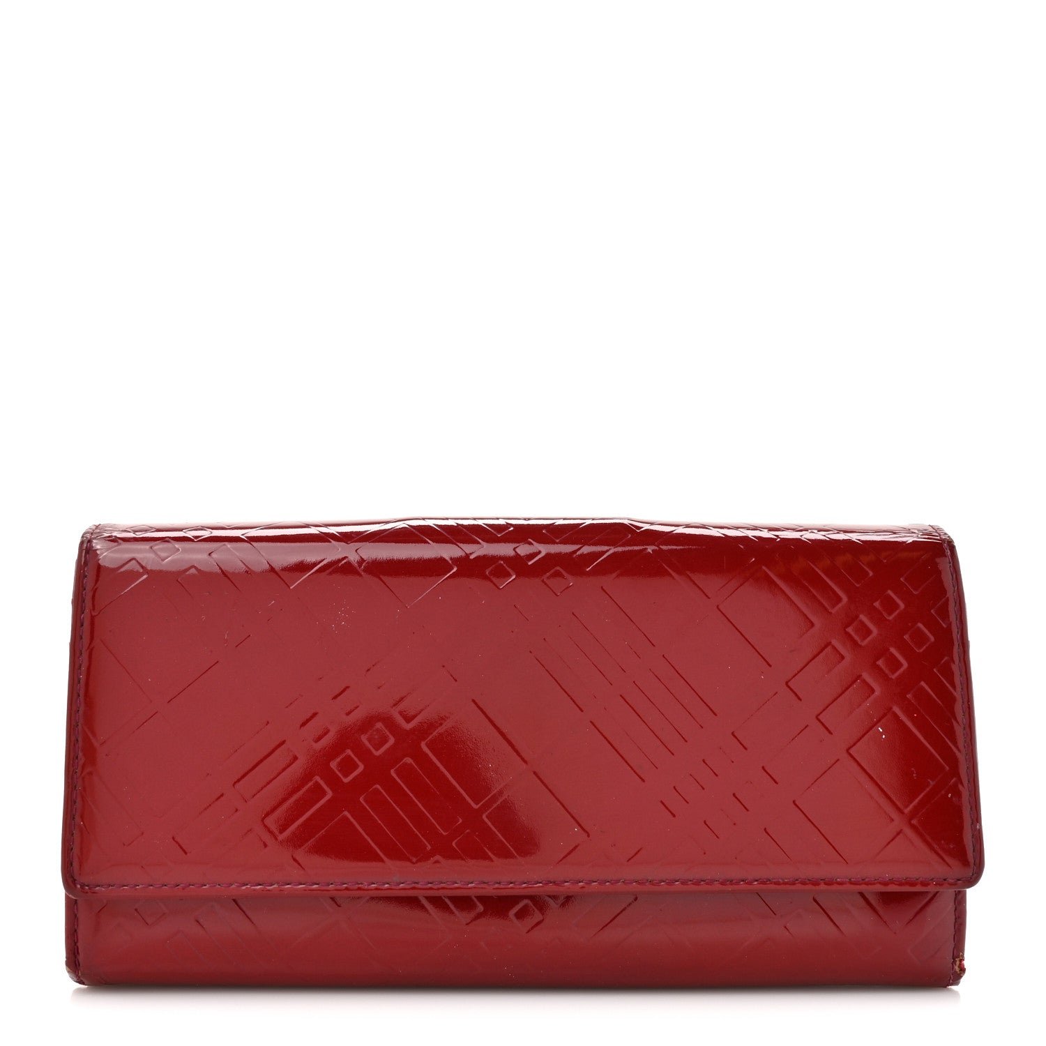 Burberry Burberry Patent Calfskin Wallet Red