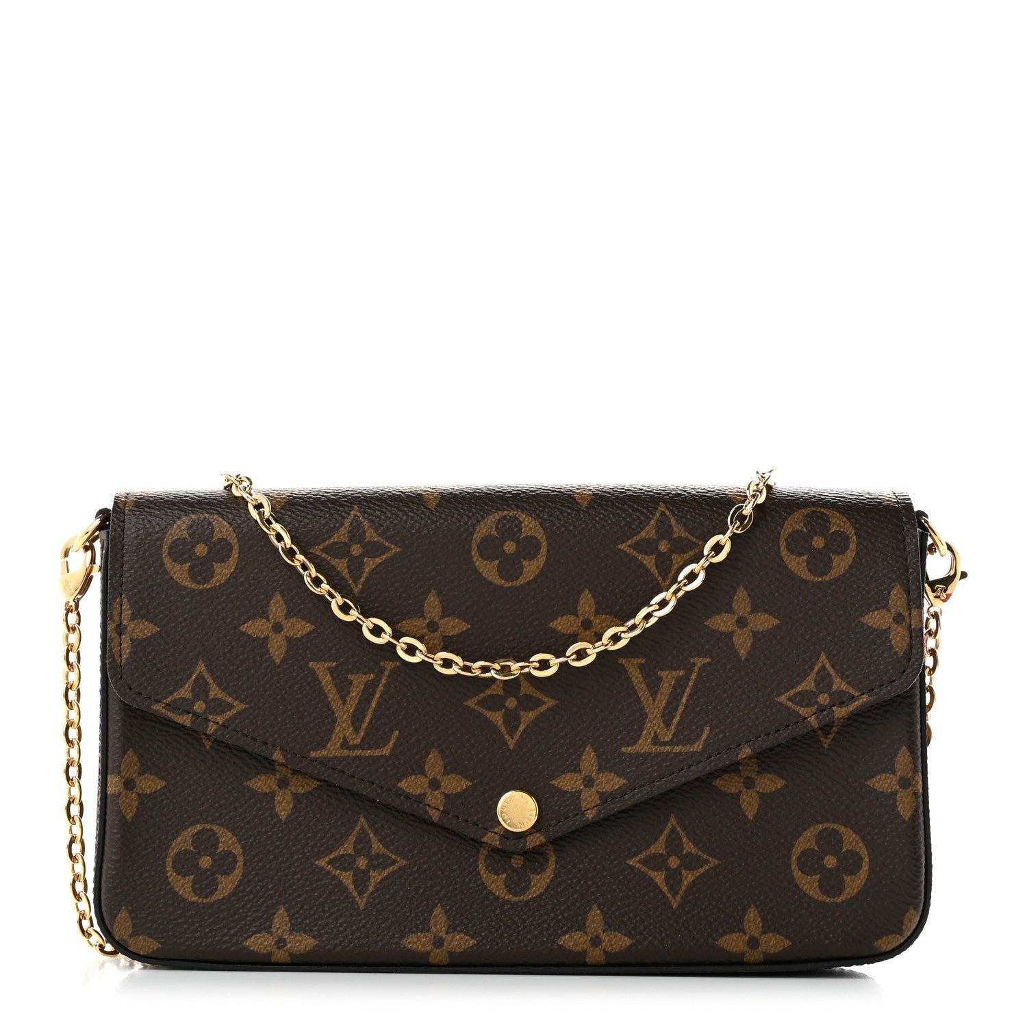 Louis Vuitton Monogram Pochette Felicie Chain Wallet Fuchsia