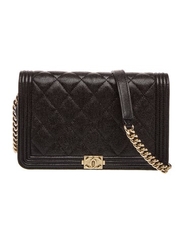 Quilted Caviar Boy Wallet on Chain