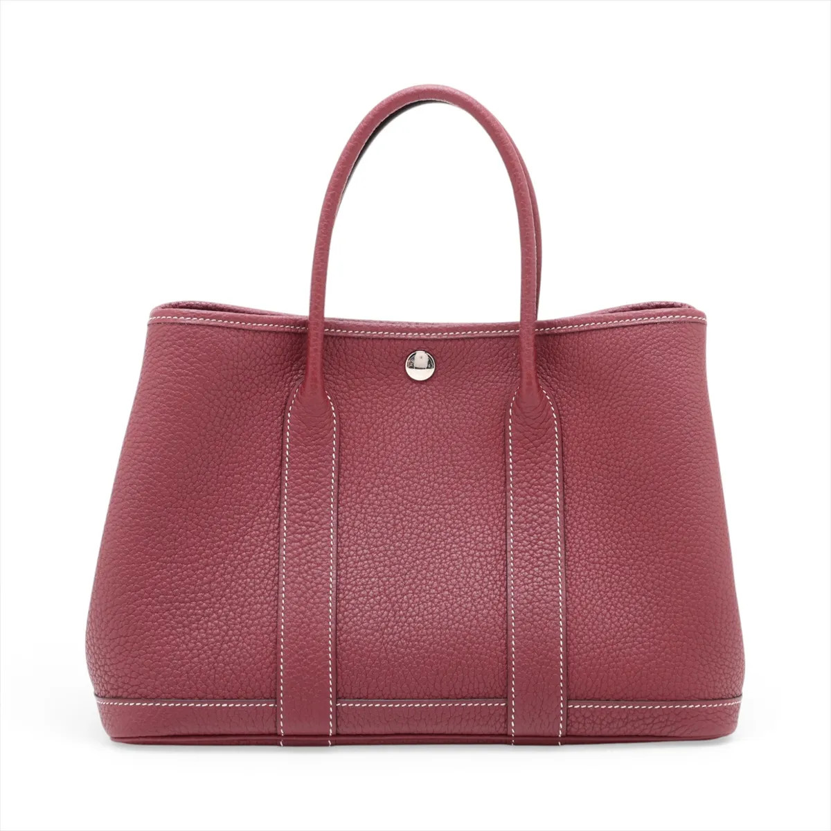 Hermès Garden Party 30 TPM Negonda Rouge H Silver Metal Fittings