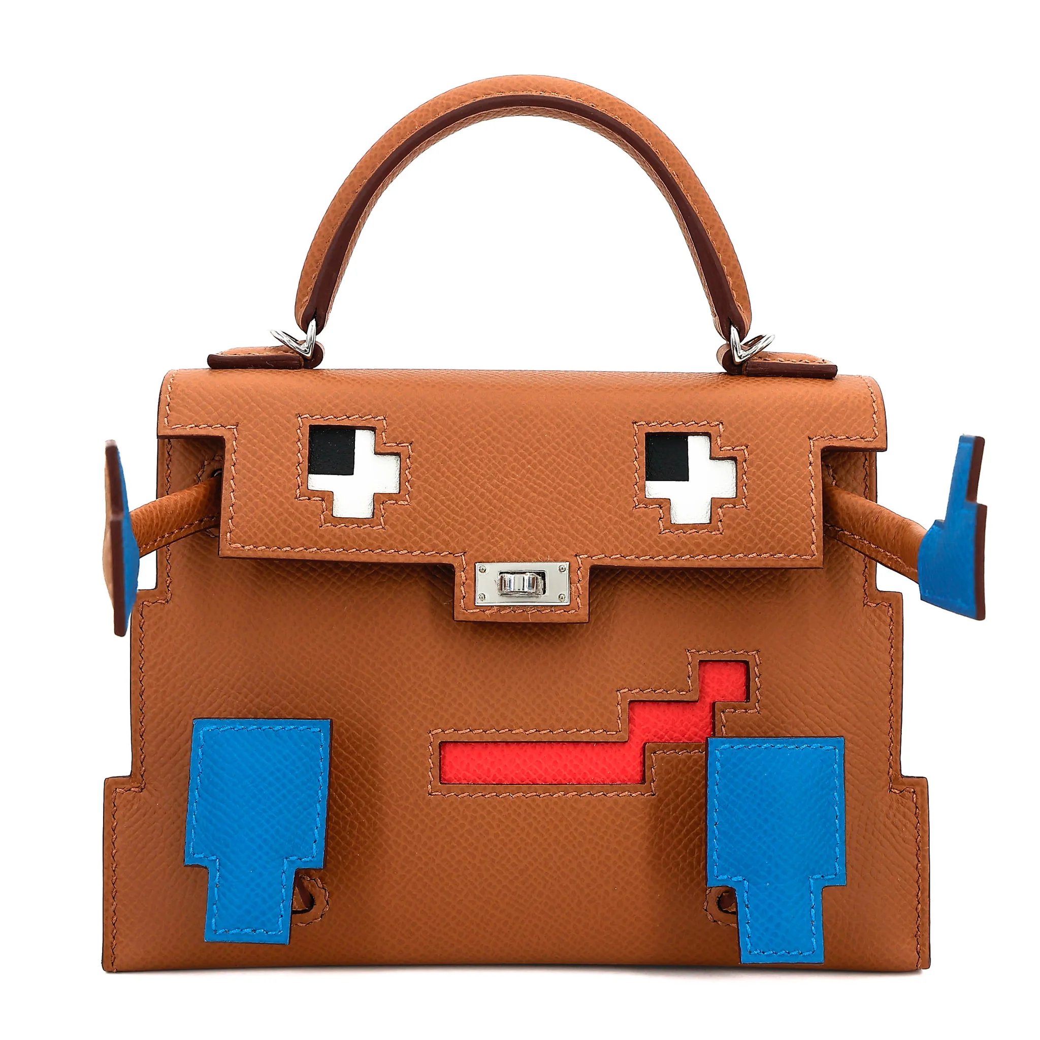 Unused ( Rank NS ) HERMÈS Limited Edition Kelly Doll Picto Gold (37) Bleu Zanzibar (B3) Orange Field (G0) Jaune milton (i8) Epsom Palladium hardware K (2025)