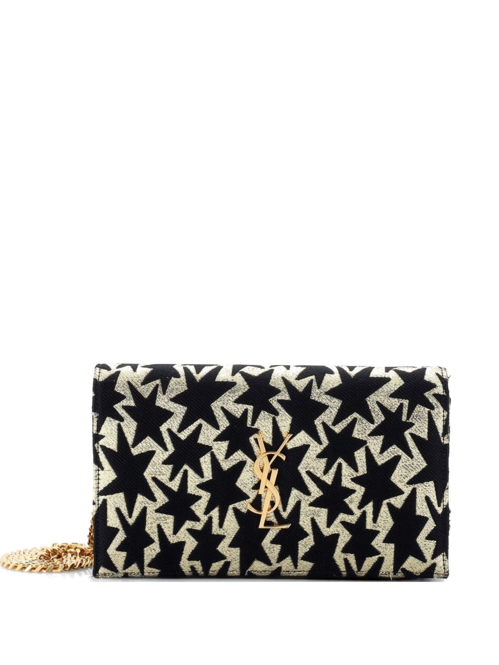 Classic Monogram Wallet on Chain Woven Fabric shoulder bag
