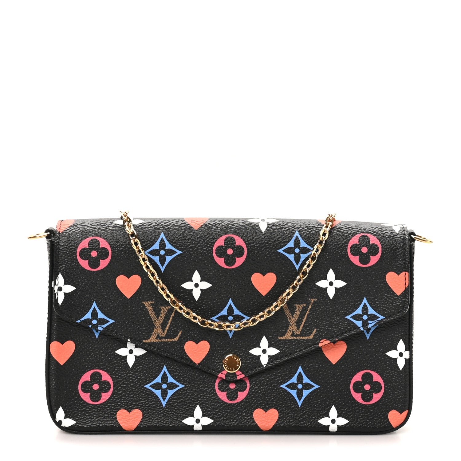 Louis Vuitton Game On Felicie Chain Wallet Black