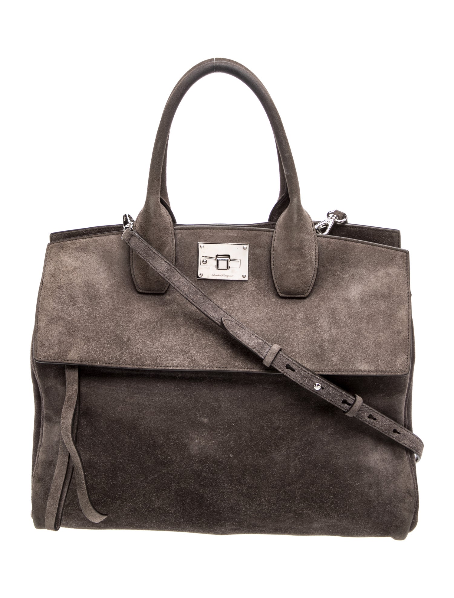 Ferragamo Suede Top Handle Bag
