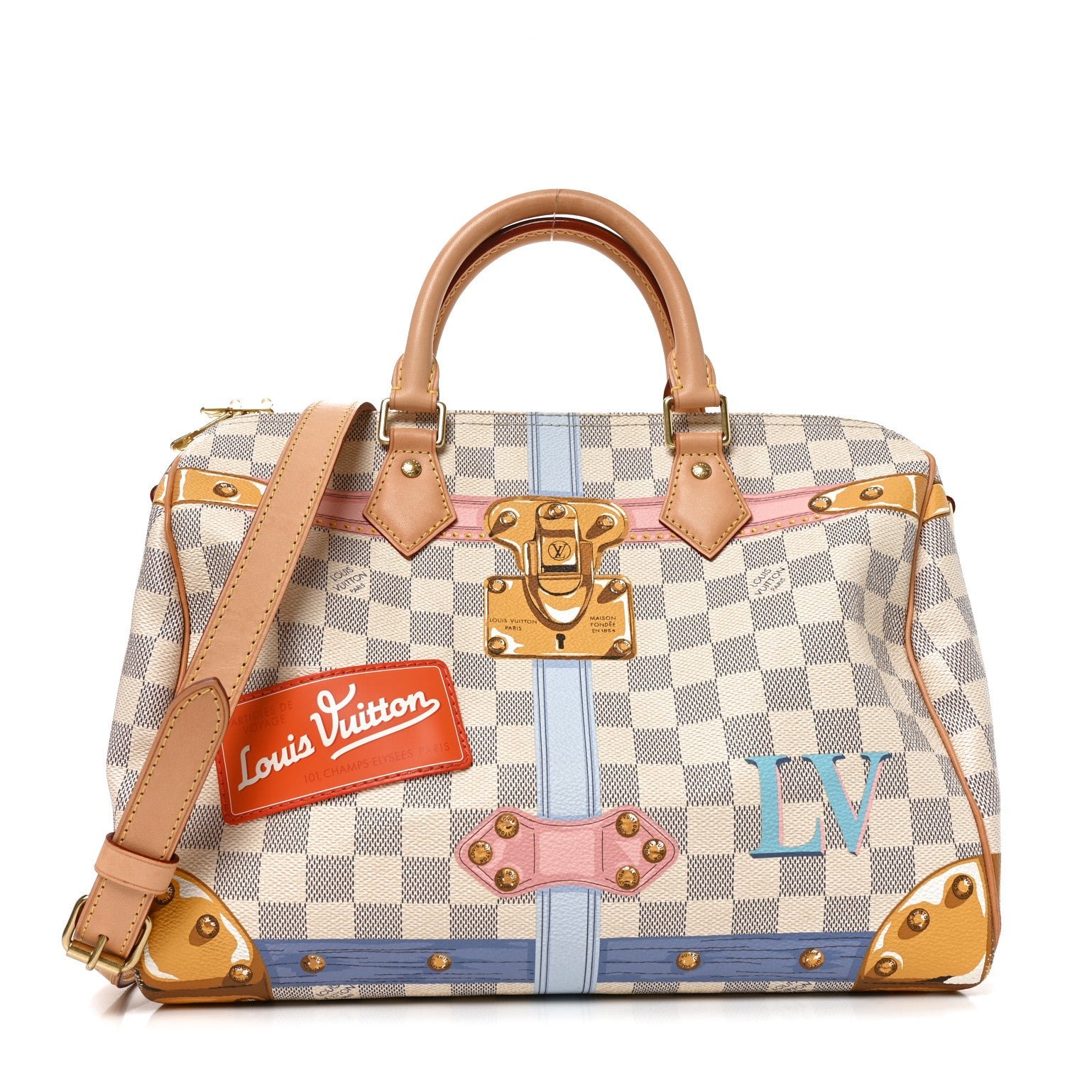 Louis Vuitton Louis Vuitton Damier Azur Summer Trunks Speedy Bandouliere 30