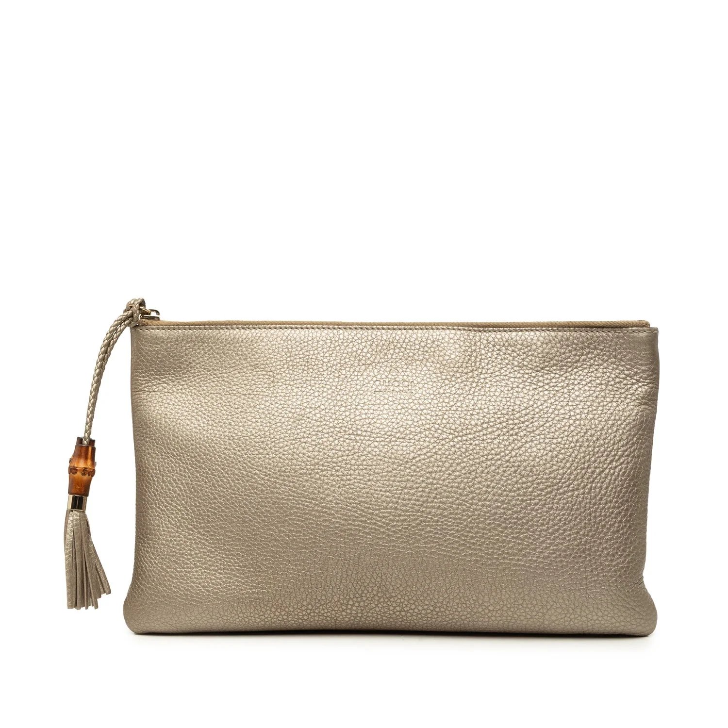 Calfskin Bamboo Tassel Clutch