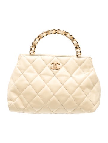 Quilted Top Handle Chain Bag