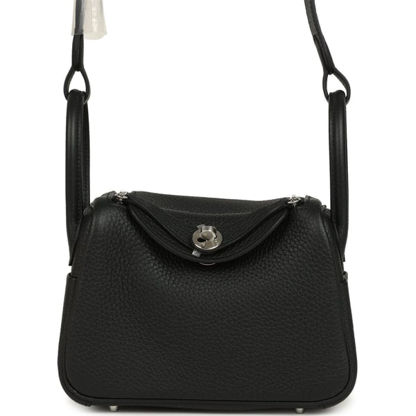 Hermes Hermes Mini Lindy II Black Clemence Palladium Hardware
