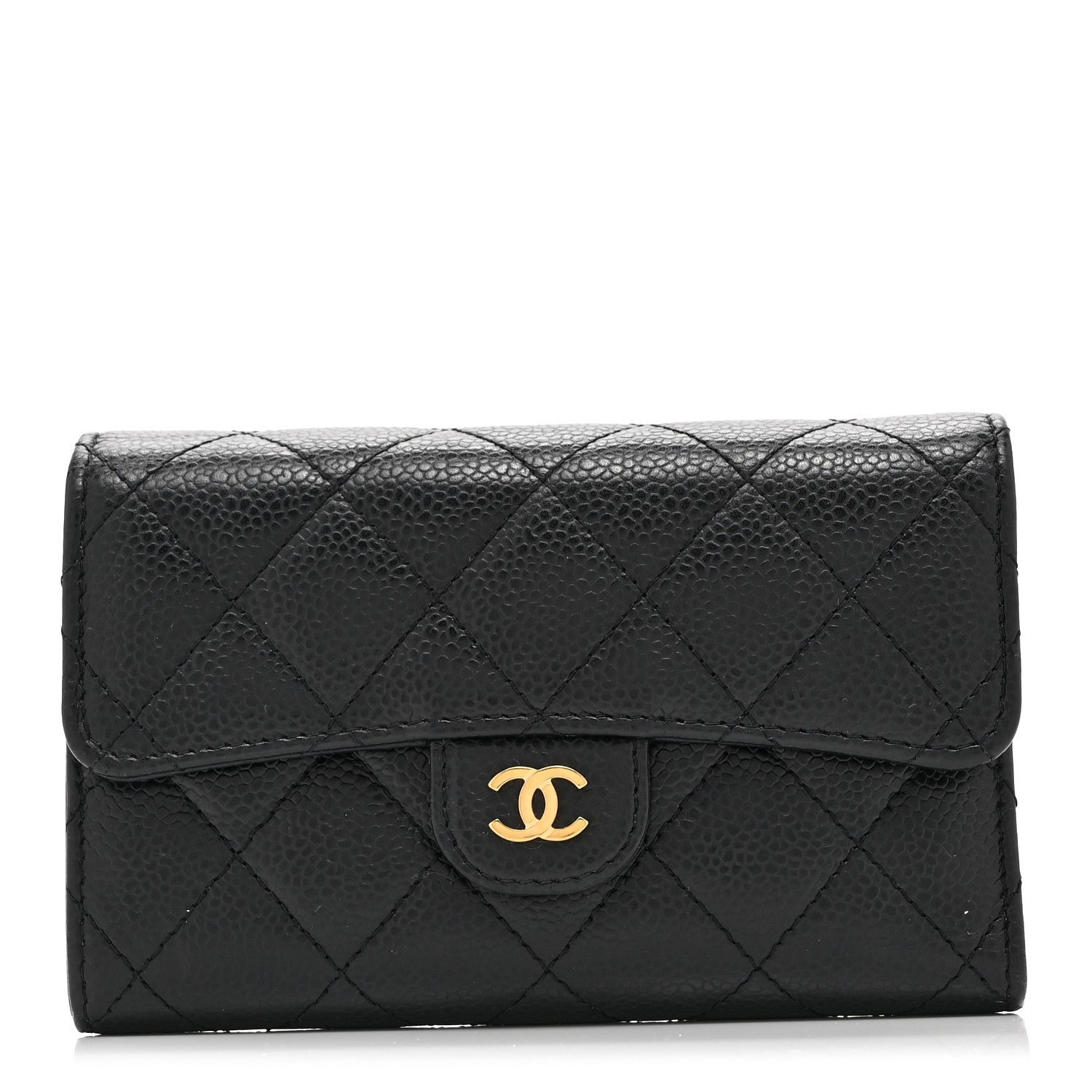 Chanel Caviar Quilted Medium Flap Wallet Black