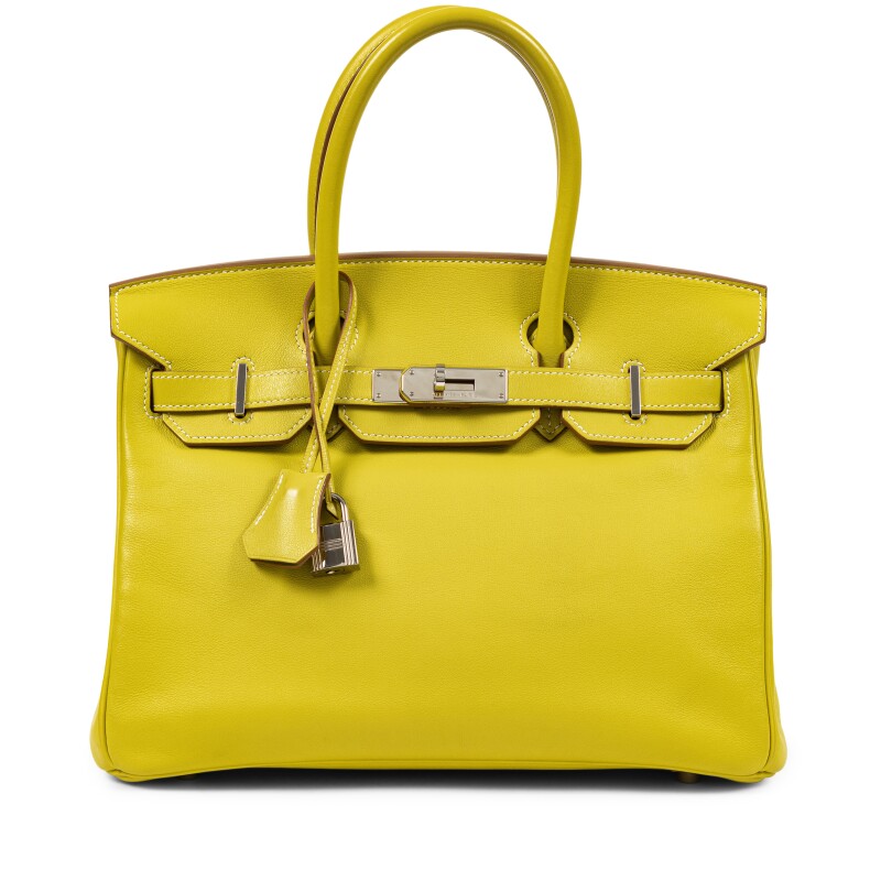 Hermes Lime Swift Birkin 30 Palladium Hardware, 2017