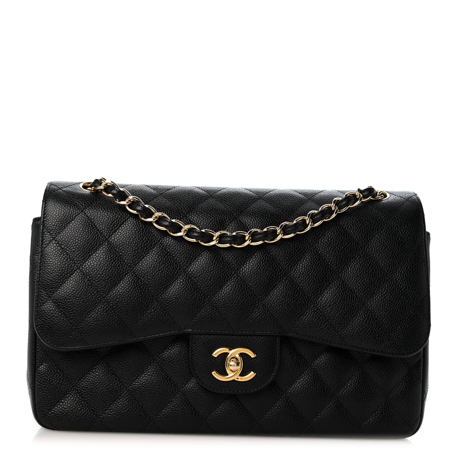 Chanel Caviar Quilted Jumbo Double Flap Black