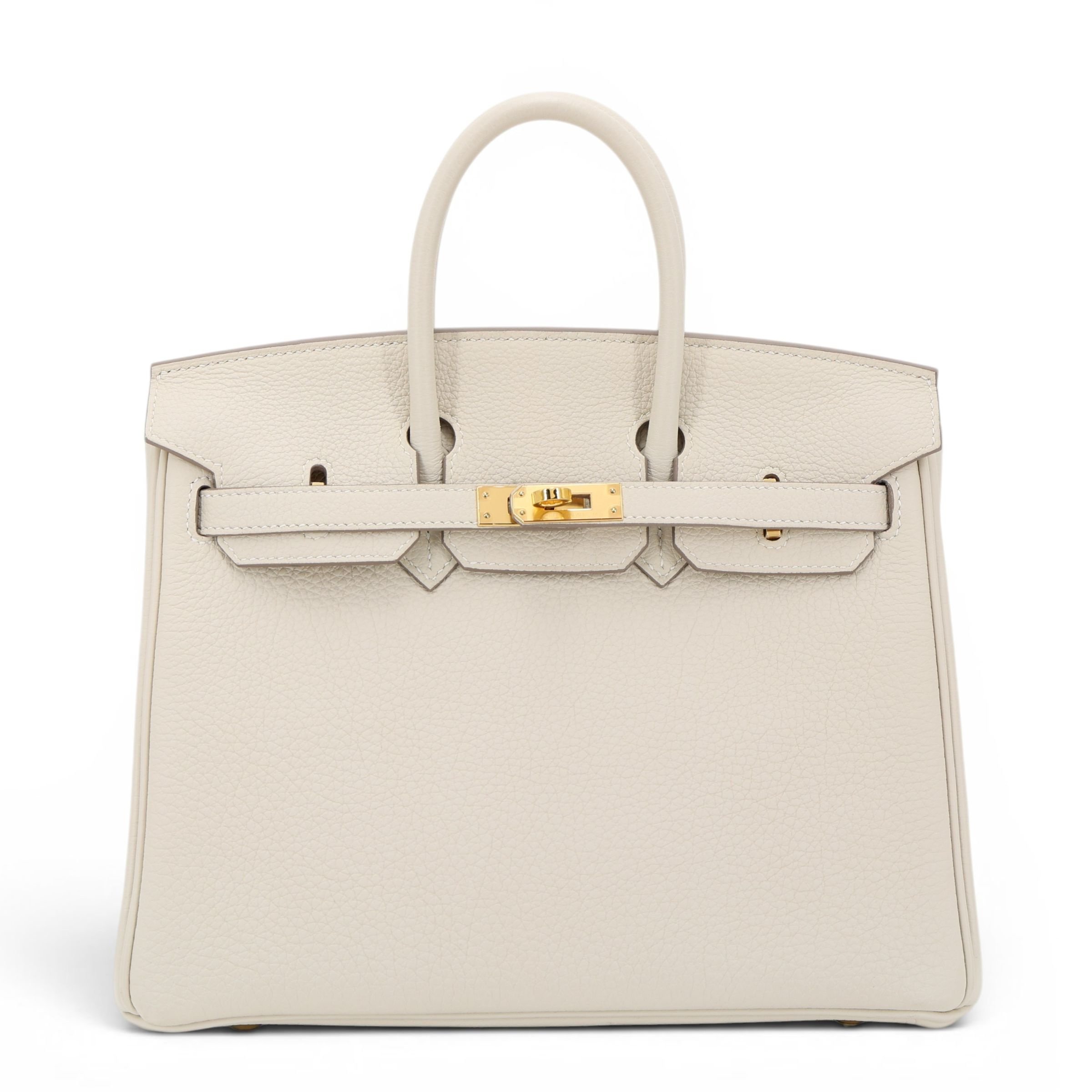 Excellent ( Rank SA ) HERMÈS Birkin 25 Craie (10) Togo Gold hardware U (2022)
