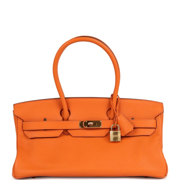 Hermes Vintage Hermes Shoulder Birkin 42 JPG Orange Clemence Gold Hardware
