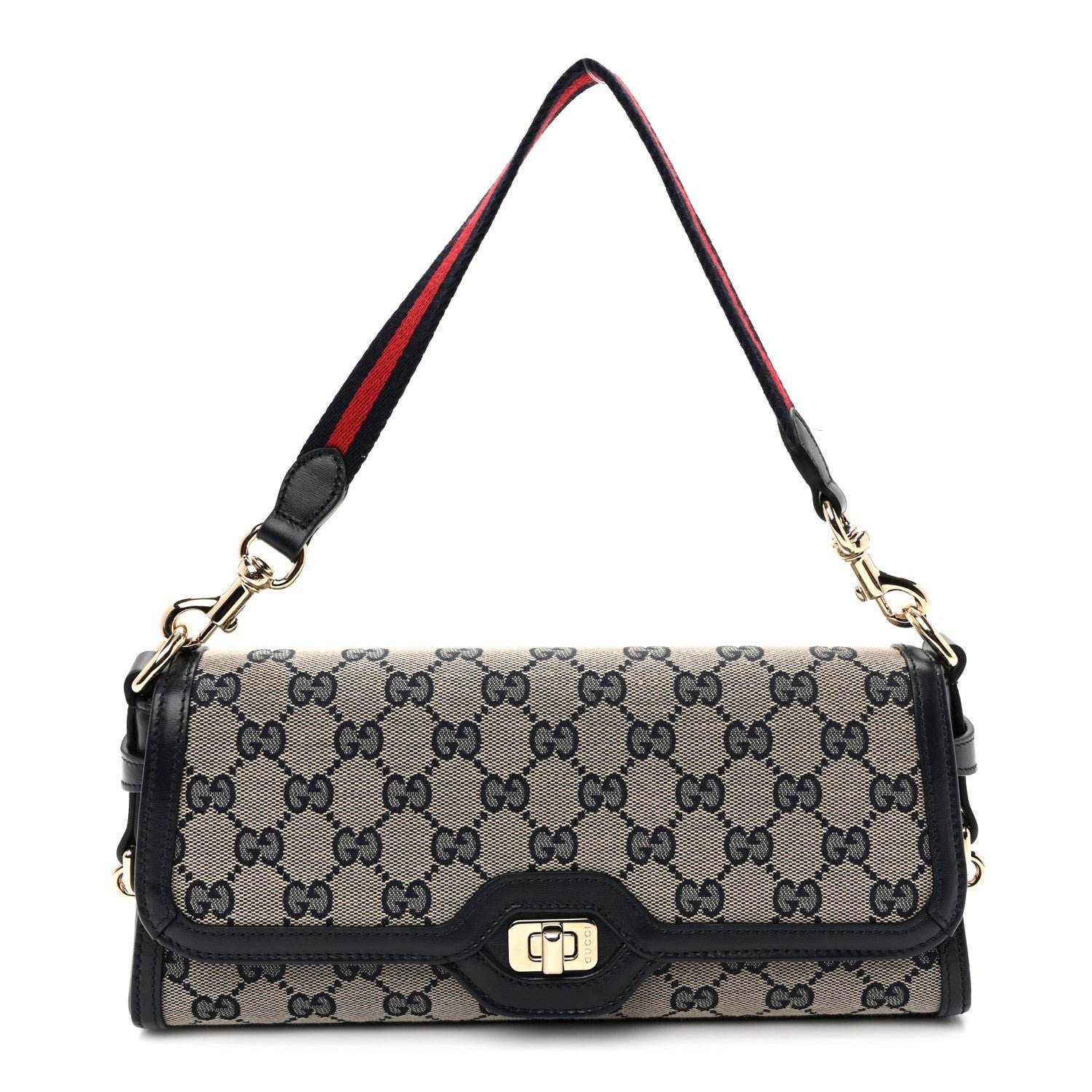 Gucci GG Monogram Small Luce Shoulder Bag Beige Blue
