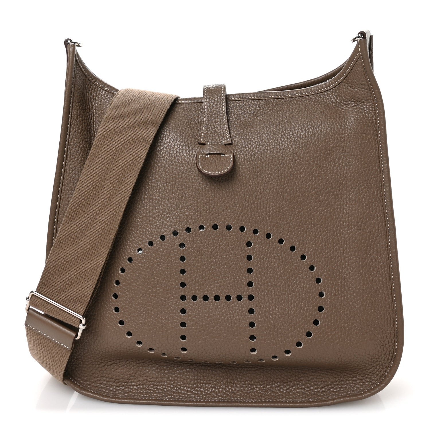 Hermes Taurillon Clemence Evelyne III GM Etoupe