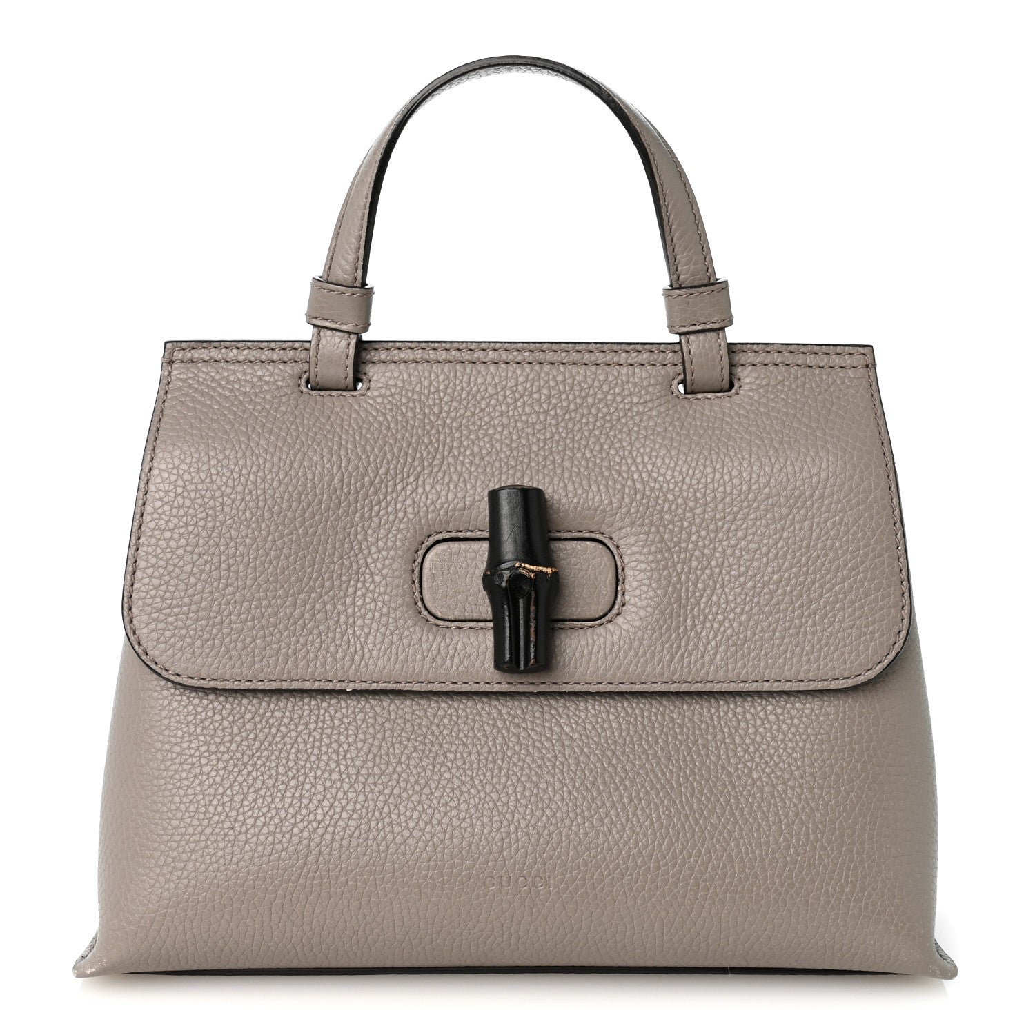 Gucci Cellarius Calfskin Small Bamboo Daily Top Handle Bag Storm Grey