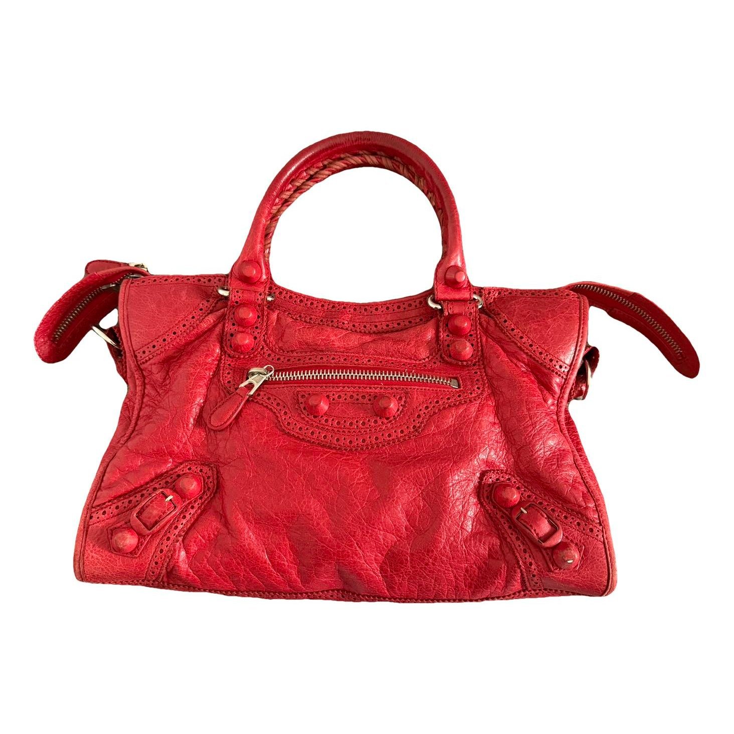 City leather handbag