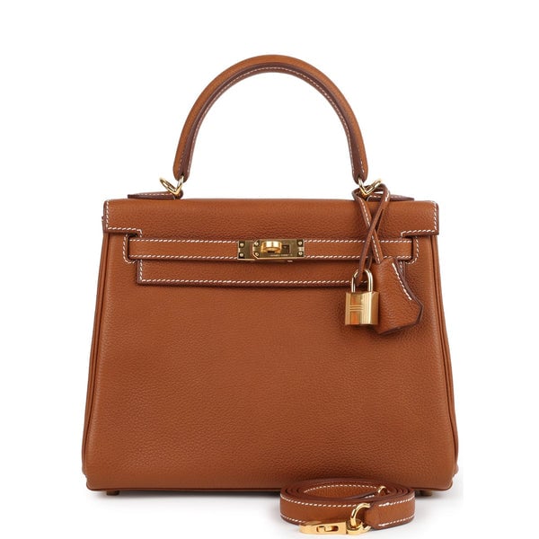 Hermes Hermes Kelly Retourne 25 Fauve Barenia Faubourg Gold Hardware
